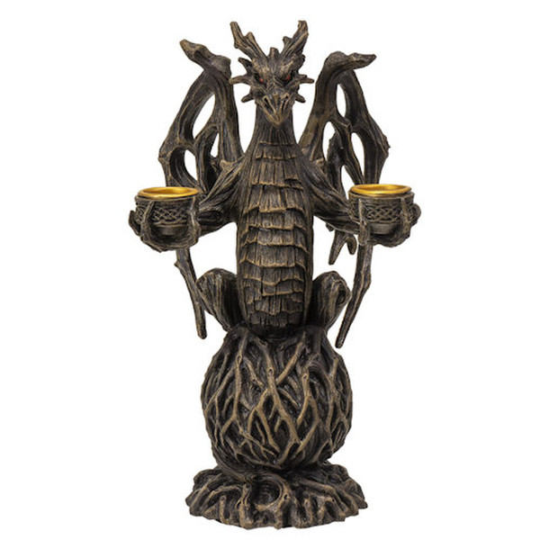 Forest Guardian Dragon Candleholder Incense Burner Statue Woodland